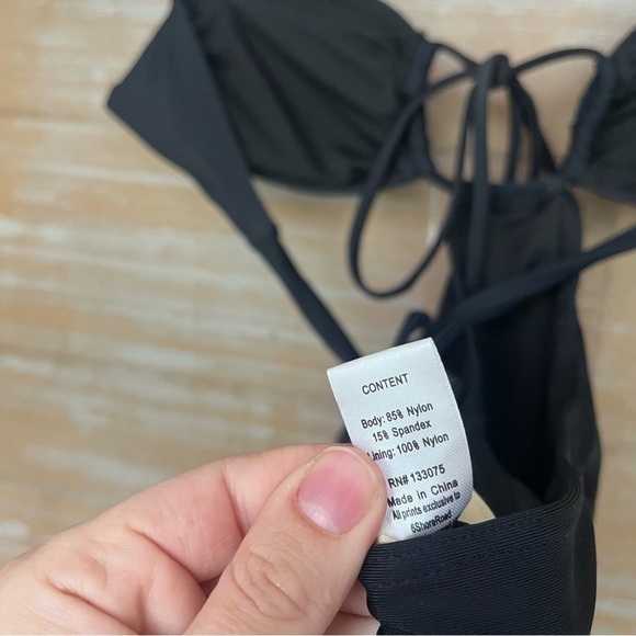 6 Shore Road Push Cart One Piece Swimsuit Black Monokini Sexy Beach Womens M - Picture 7 of 7